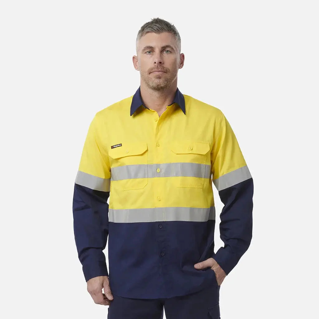 KingGee WorkCool Vented Long Sleeve Taped Shirt K54913